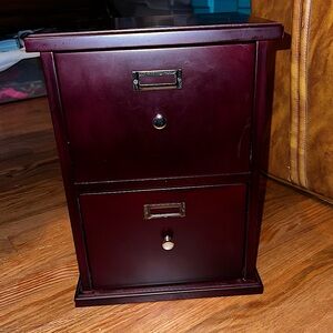 Elegant Wooden File Cabinet in Rich Brown